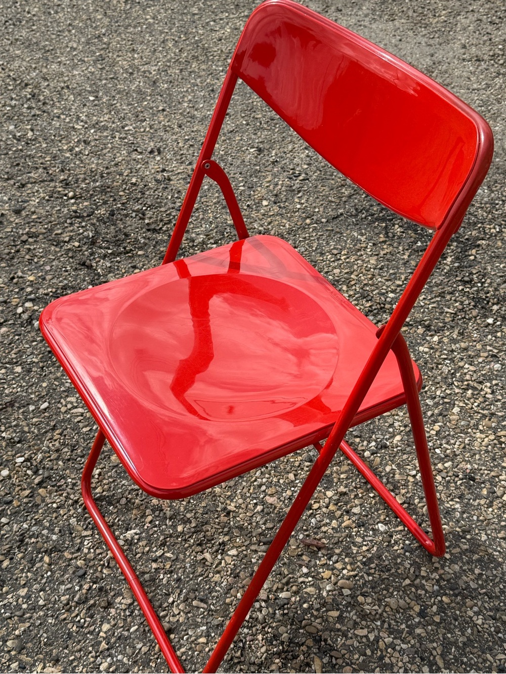 Red IKEA TED Vintage Folding Chair c1980s by Niels Gammelgaard N5